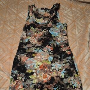 Almost Famous Black Floral Lace Tank Top